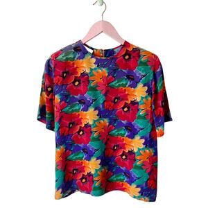 Vintage Christie & Jill Silk Floral Blouse